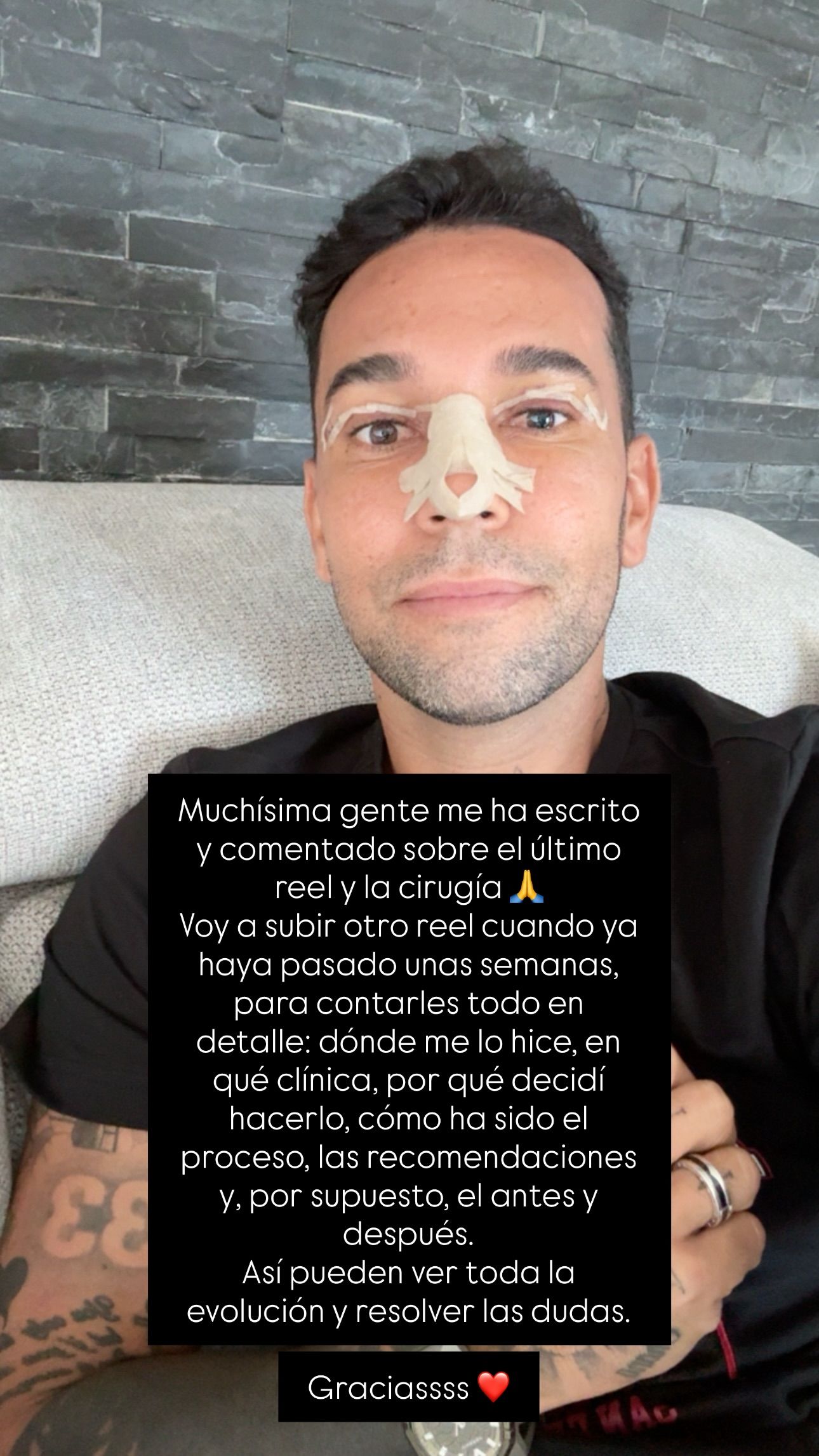 Omar Sánchez tras su paso por quirófano