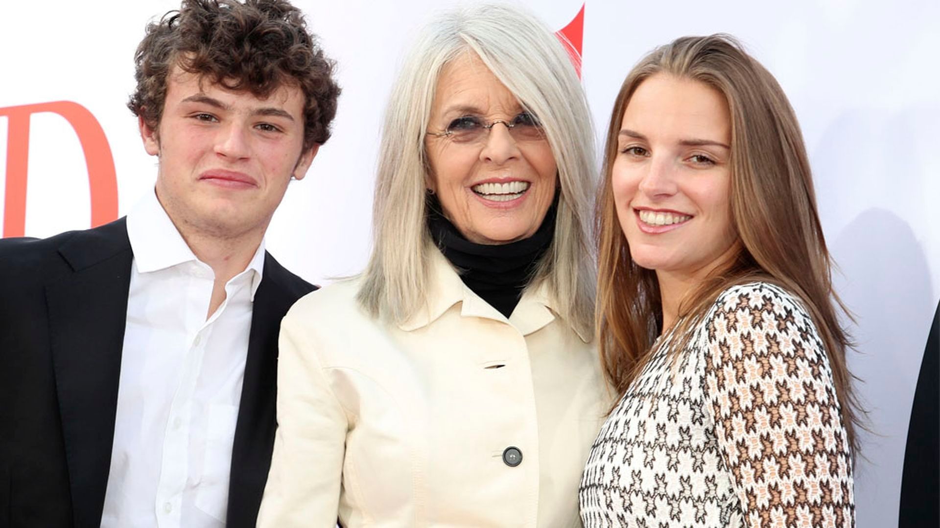 Diane Keaton y sus dos hijos, en una imagen de archivo
