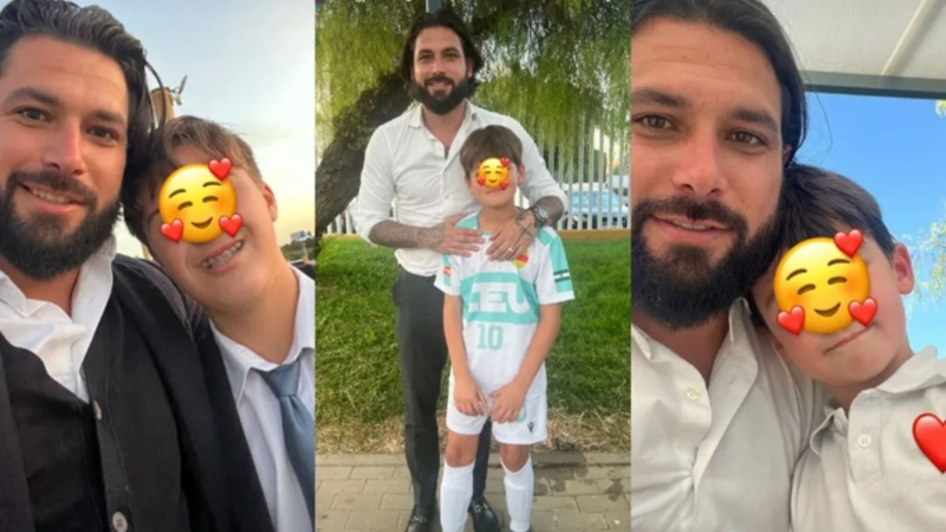 Jota Peleteiro posa con Fran Rivera, Jota Junior y Alejandro