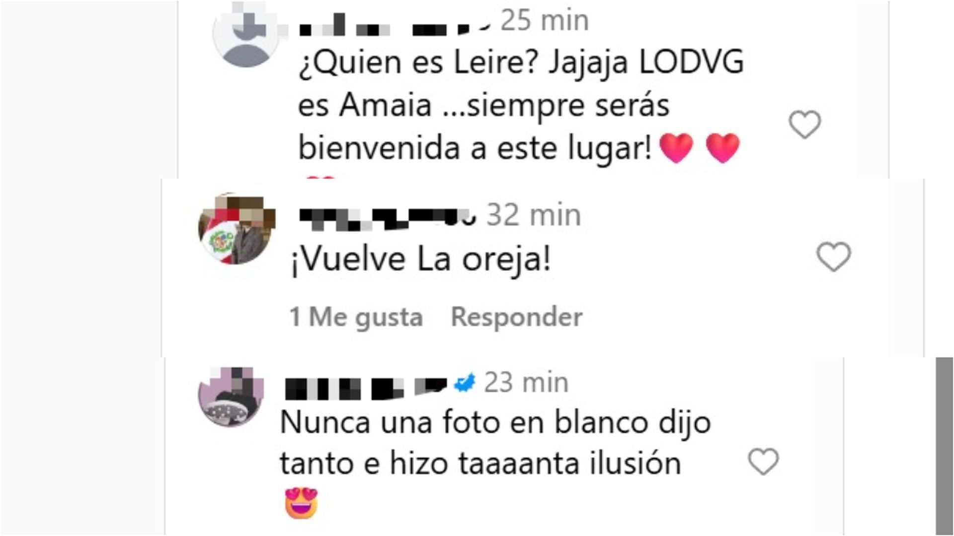 Los comentarios sobre el regreso de Amaia Montero