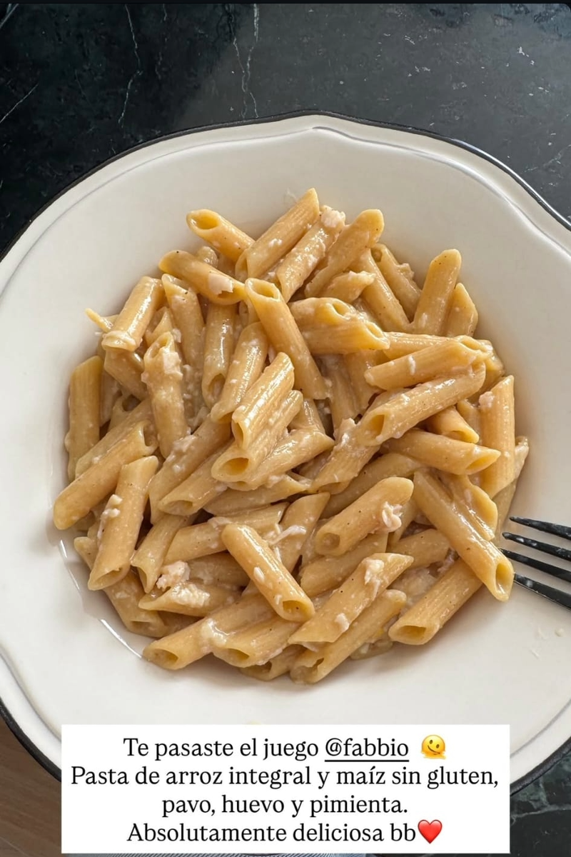 Plato de pasta de Violeta