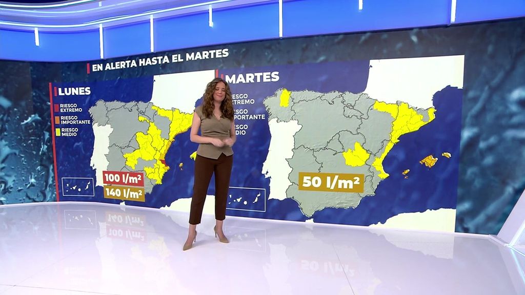 Valencia, Cataluña y Baleares, en riesgo extremo hasta el martes por las fuertes precipitaciones asociadas a la DANA Alice