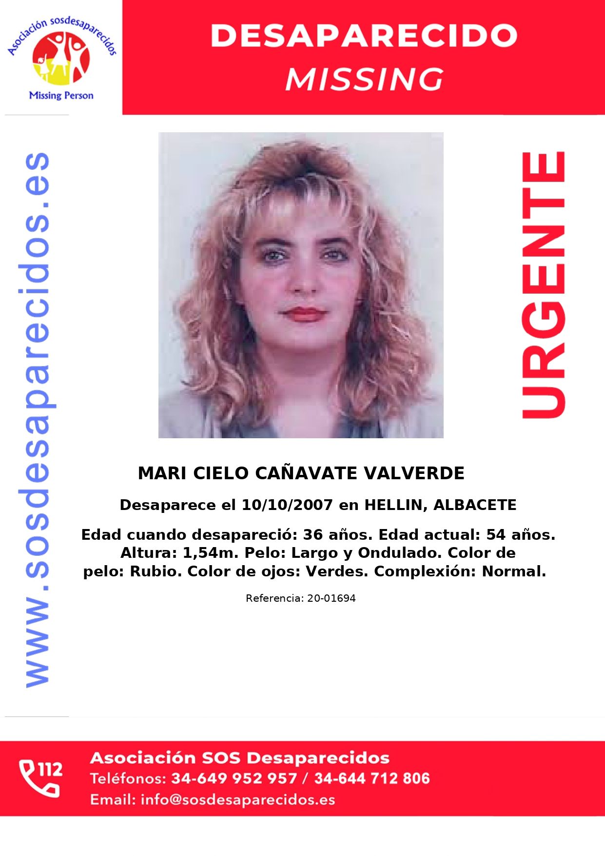 Cartel de búsqueda de Mari Cielo Cañavate