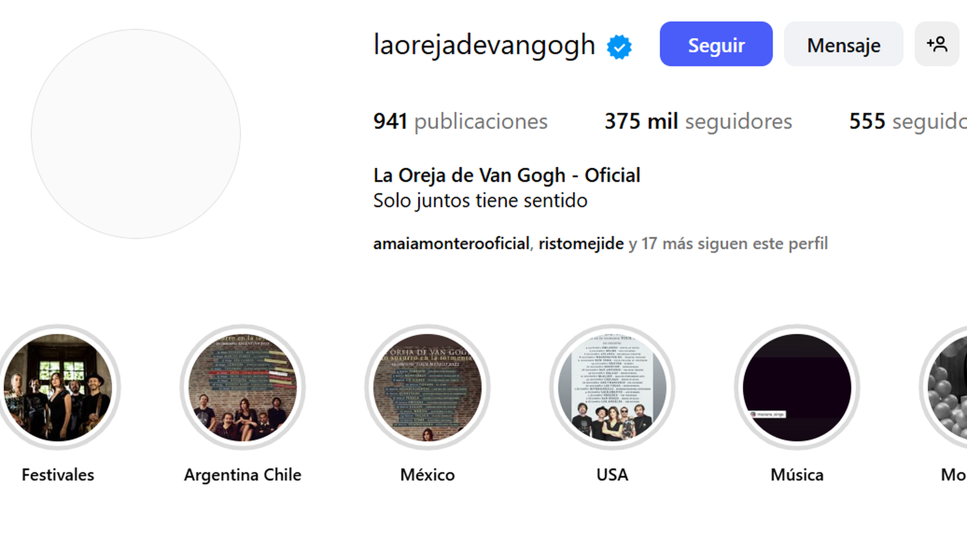 Las redes de La Oreja de Van Gogh, en blanco