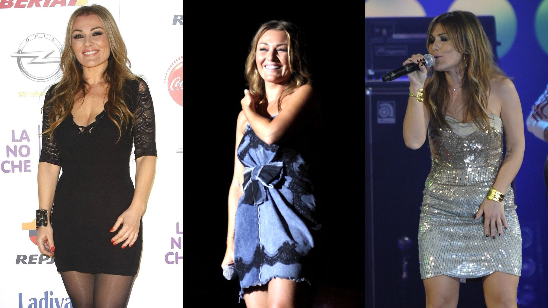 Amaia Montero con minivestidos, en un montaje de fotos