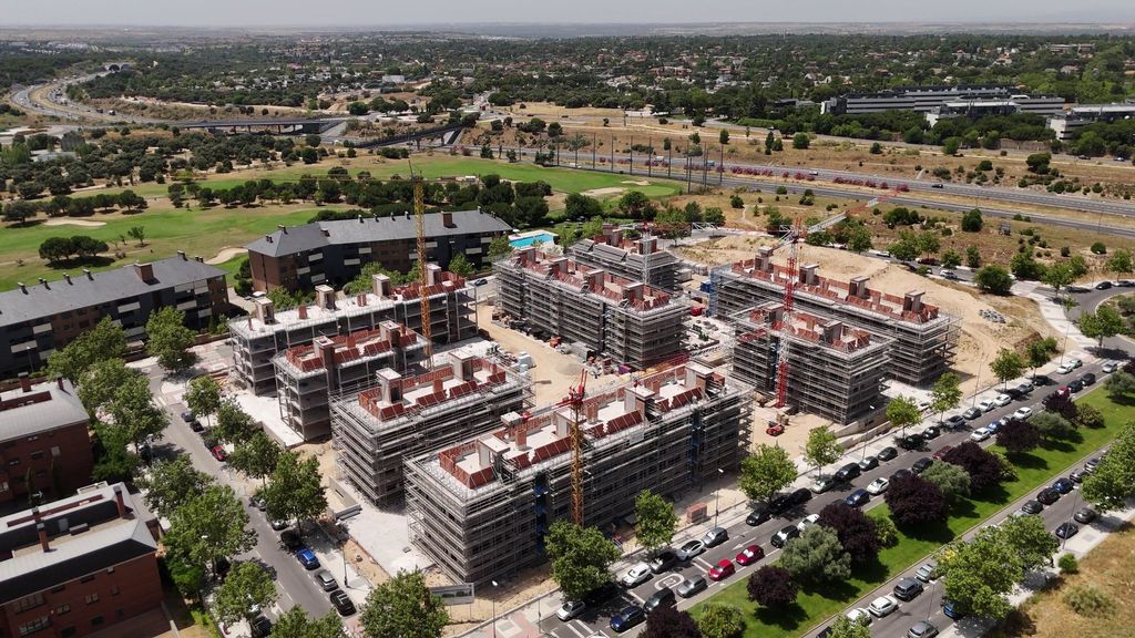 Viviendas en construcción en la localidad de Majadahonda, Madrid