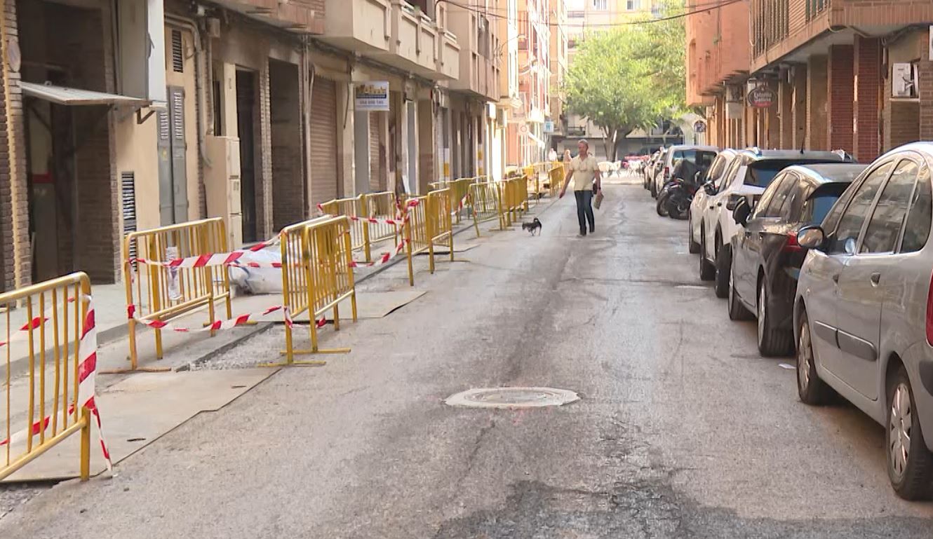 Calle en obras en Massanassa