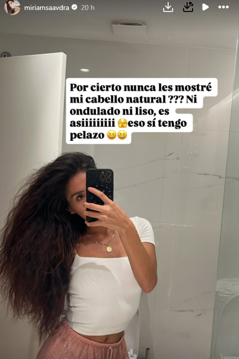 La foto en la que Miriam Saavedra ha mostrado cómo es su pelo real