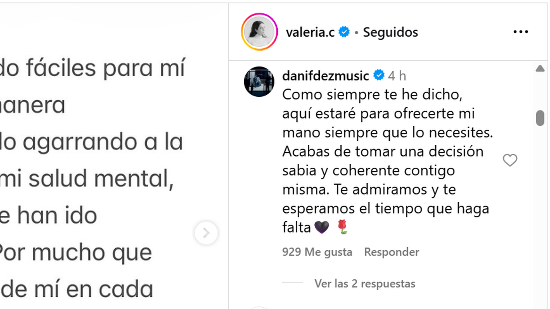La reacción de Dani Fernández