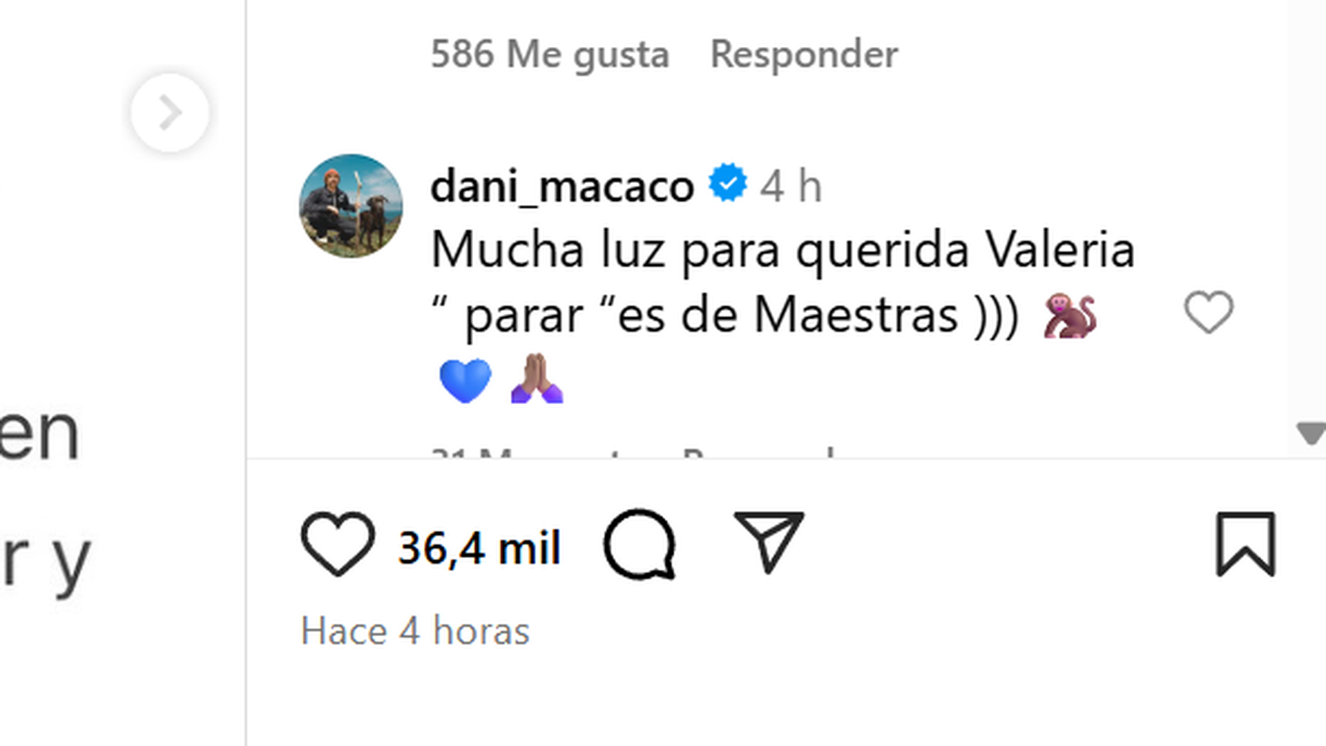 La reacción de Dani Macaco