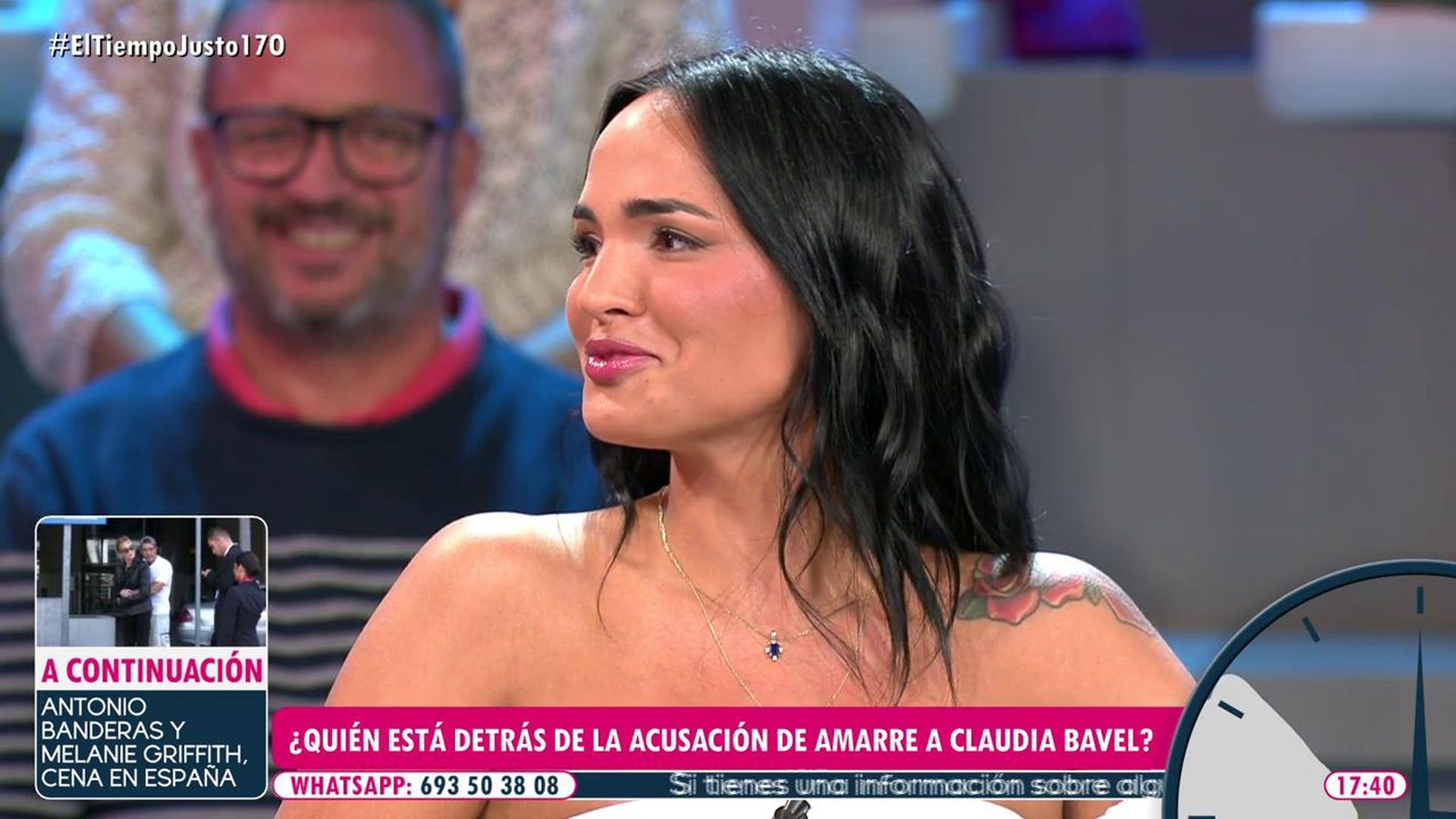 Claudia Bavel, en el plató de 'El tiempo justo'