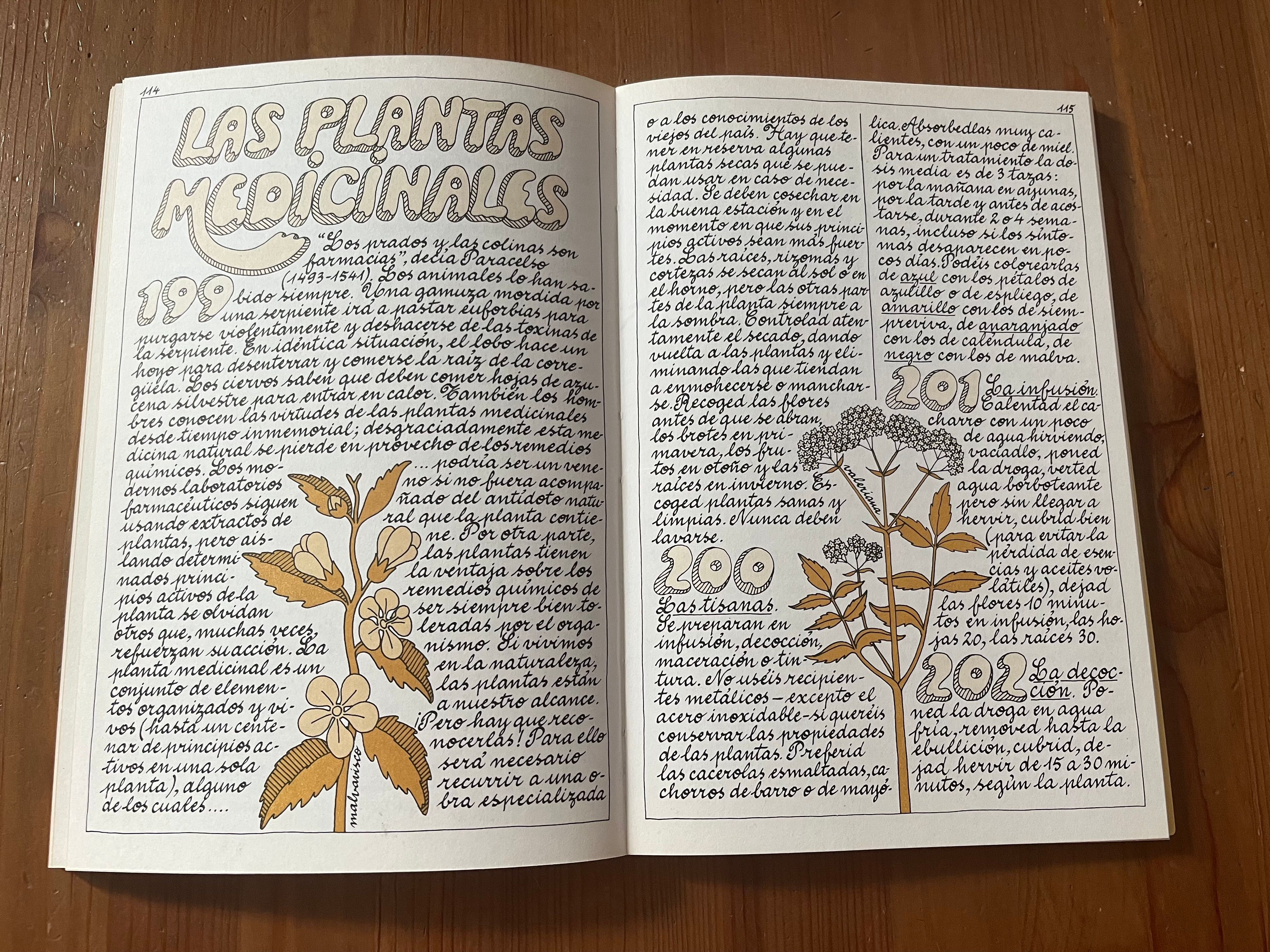 El libro contiene abundante información sobre plantas medicinales