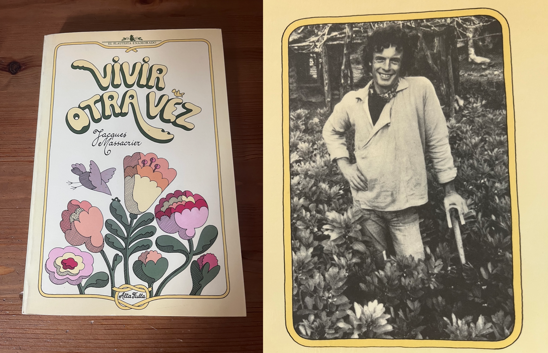 El libro 'Vivir otra vez', junto a una foto de Jacques Massacrier