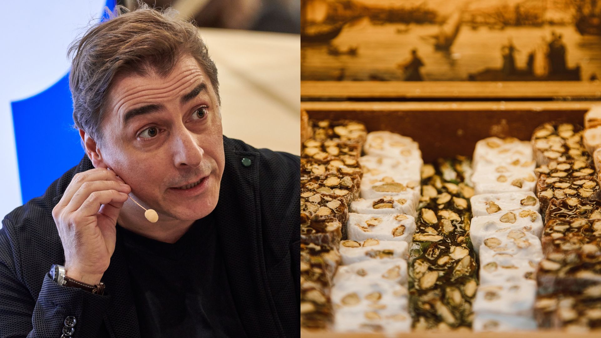 Jordi Roca y turrón, en un montaje de fotos