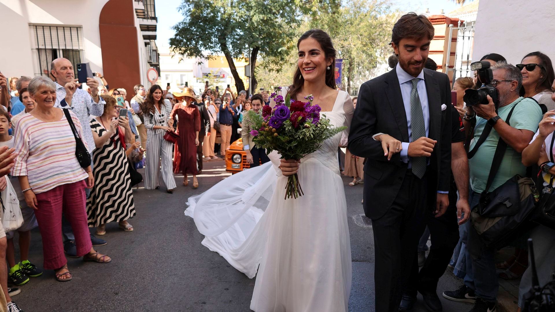 Blanca Llandres en el día de su boda con Alberto Herrera
