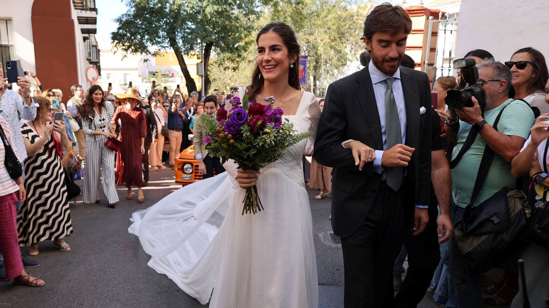 Blanca Llandres en el día de su boda con Alberto Herrera