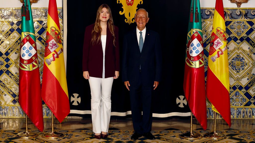 El presidente de Portugal, Marcelo Rebelo de Sousa, recibe a la infanta Sofía