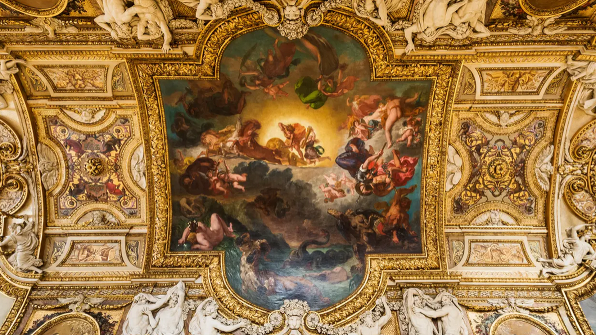 ‘Apolo vence a la serpiente Pitón’, obra de Eugène Delacroix en el museo del Louvre