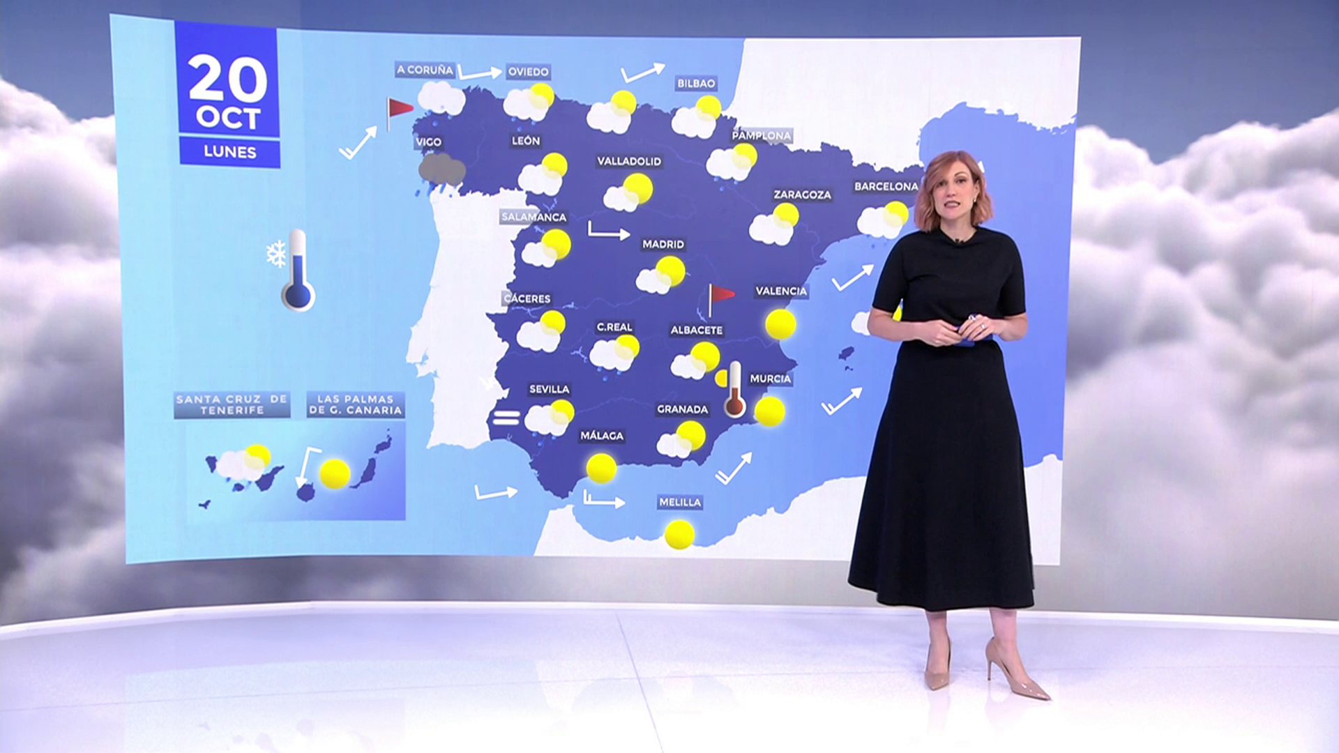 La previsión del tiempo para el lunes 20 de octubre de 2025