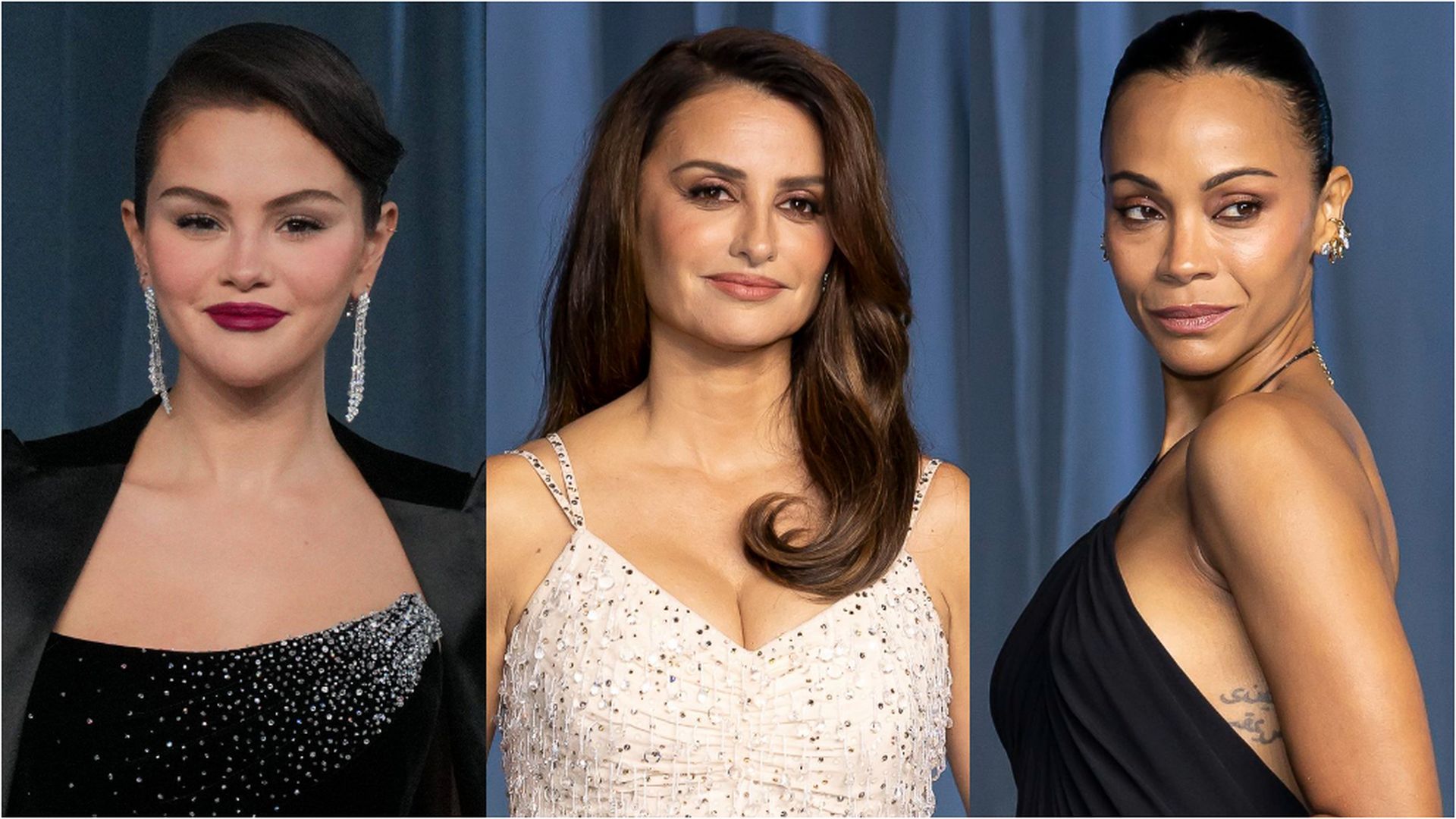 Selena Gomez, Penélope Cruz y Zoe Saldaña Selena Gomez, Penélope Cruz y Zoe Saldaña