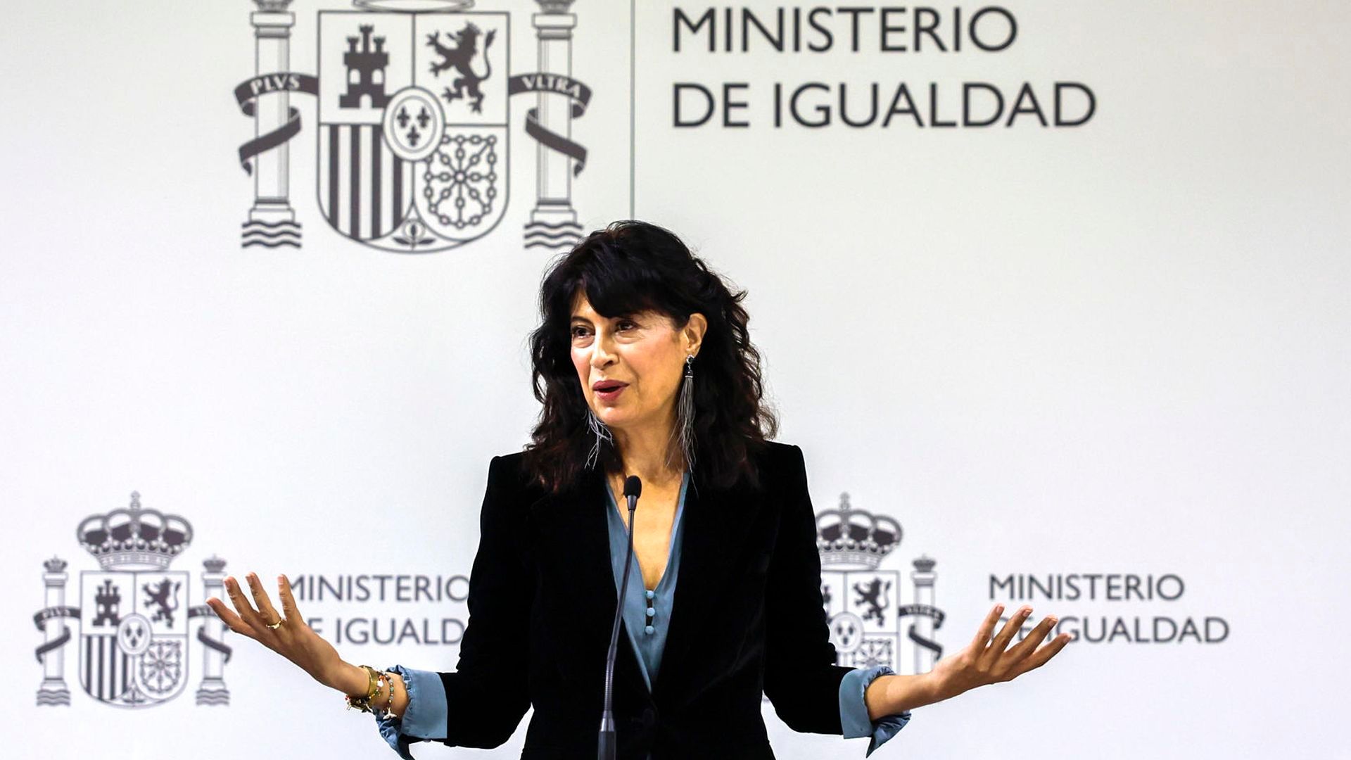 La ministra de Igualdad, Ana Redondo, durante la presentación de la campaña institucional 'Porno, por no hablar' .