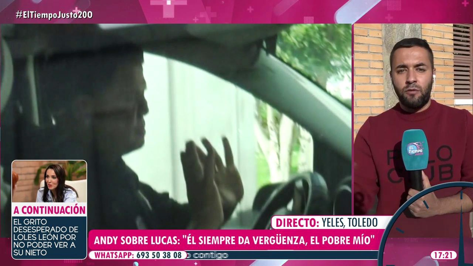 Un reportero de 'El tiempo justo' habla con Lucas