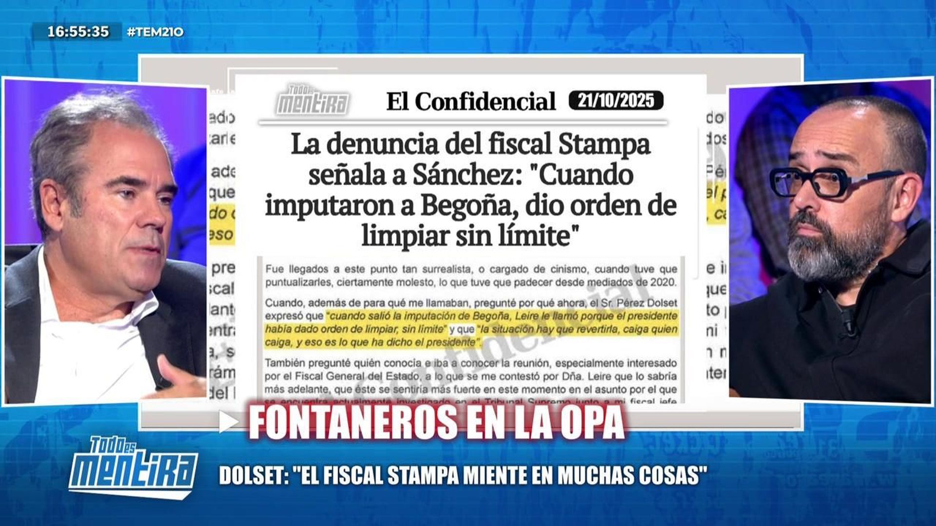 Javier Pérez Dolset responde a la denuncia del fiscal Stampa que señala a Sánchez e implica al empresario y Leire Díez