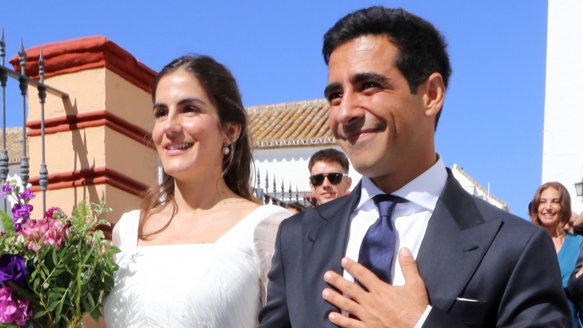 Alberto Herrera y Blanca, en su boda