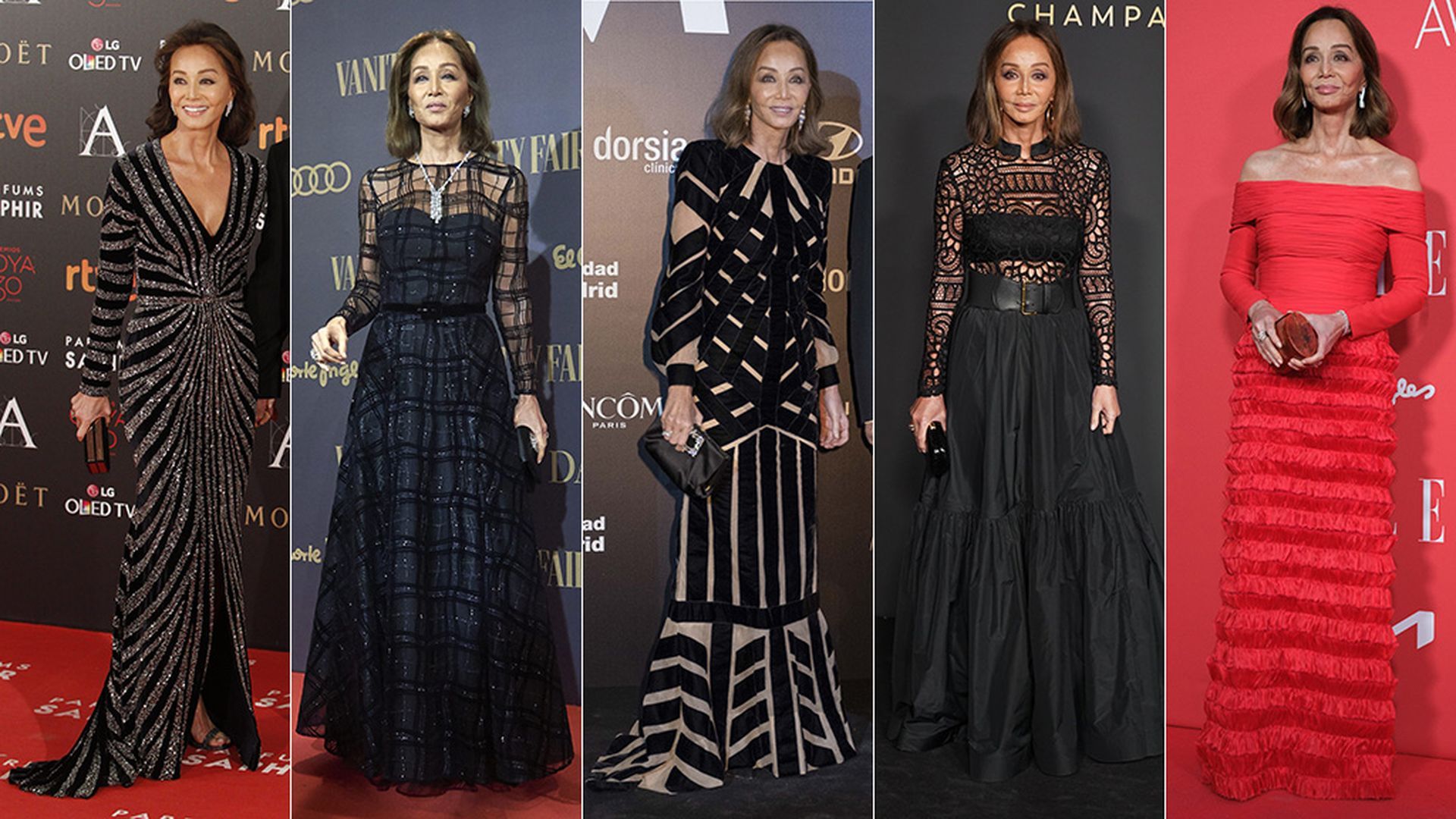 Algunos looks de Isabel Preysler lucidos entre 2016 y 2024