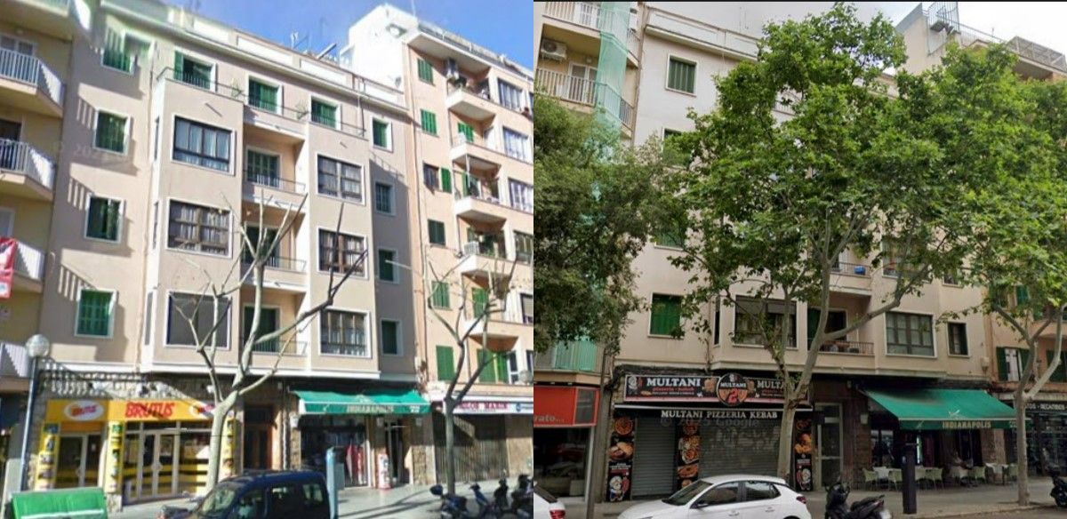 El número 47 del carrer Aragó de Palma en 2008 y en 2025