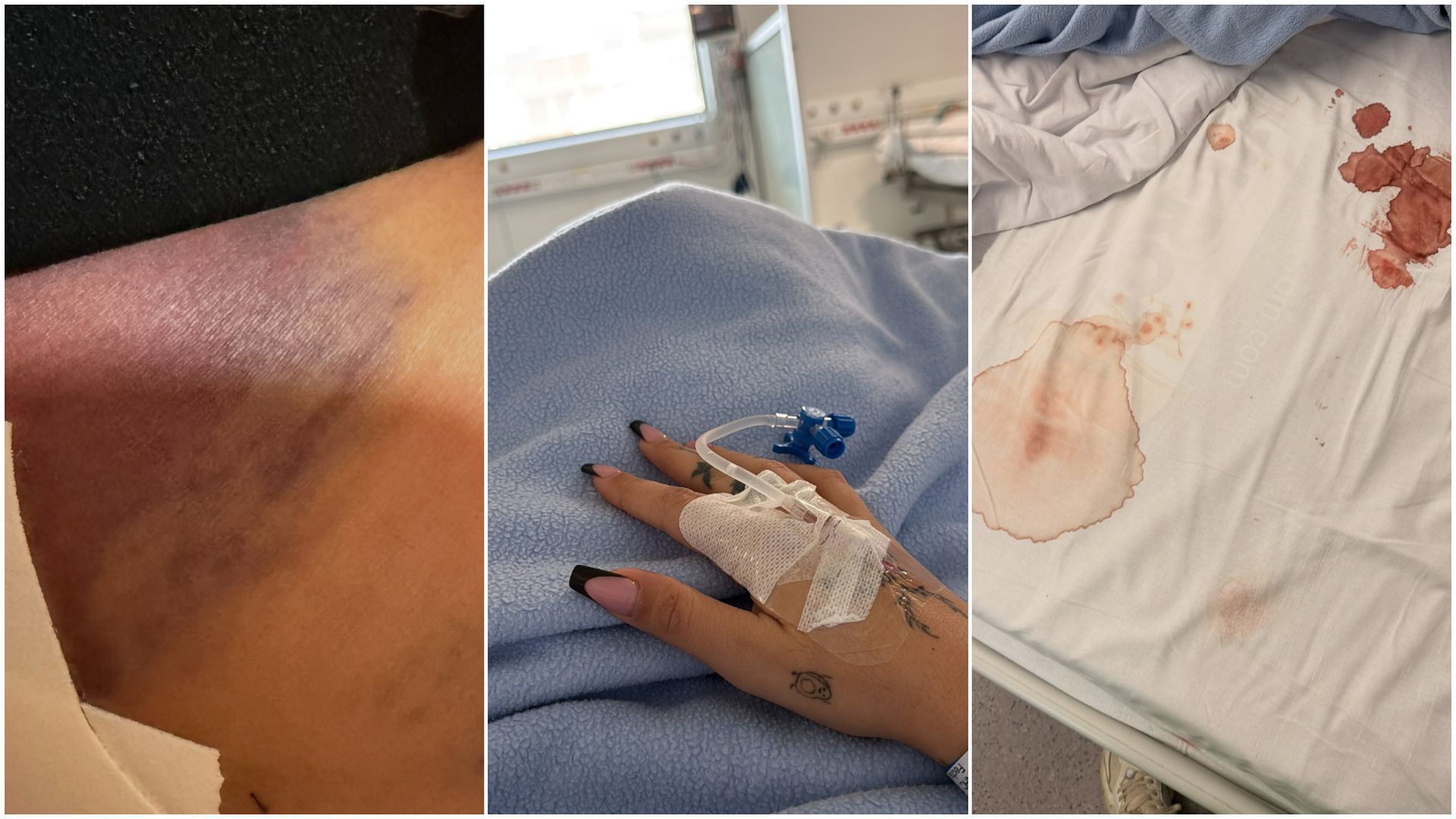 Imágenes que Gabriella Hahlingag ha compartido desde el hospital