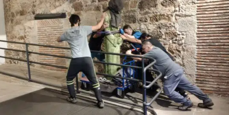 La escultura está siendo limpiada y restaurada en el Museo de Arte Sacro de Bilbao