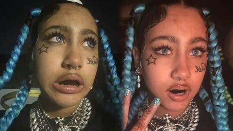 North West aparece con tatuajes falsos en la cara y con los dientes negros