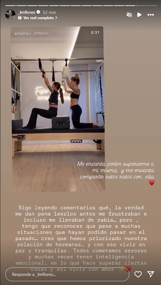 Laura Matamoros, sobre la relación con su hermana Anita