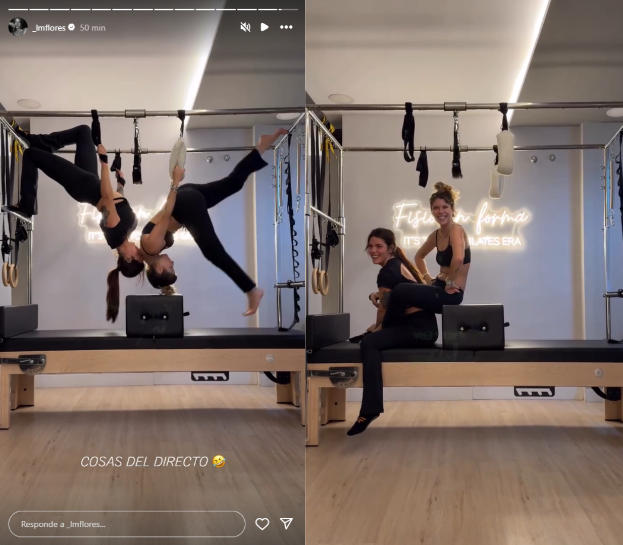 Laura y Anita Matamoros en clase de pilates