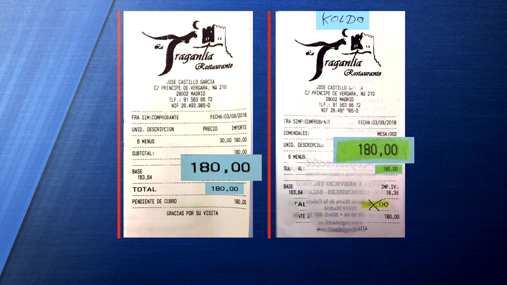 Los tickets de comida duplicados que José Luis Ábalos y Koldo García pasan al partido socialista para su cobro