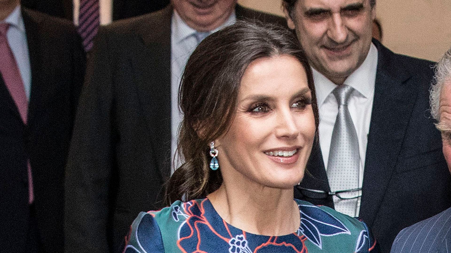Letizia, con los pendientes de Aldao, en 2019