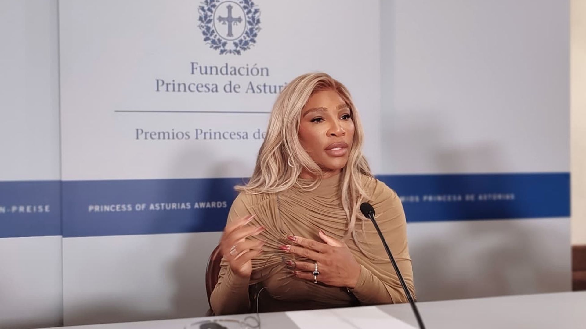 Serena Williams en la rueda de prensa