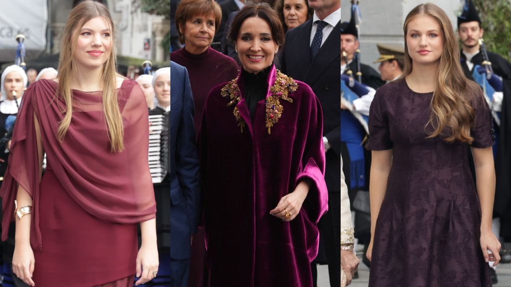 La infanta Sofía, Cruz Sánchez de Lara y la princesa Leonor, en un montaje de fotos