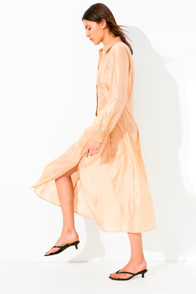 Vestido camisero brillante