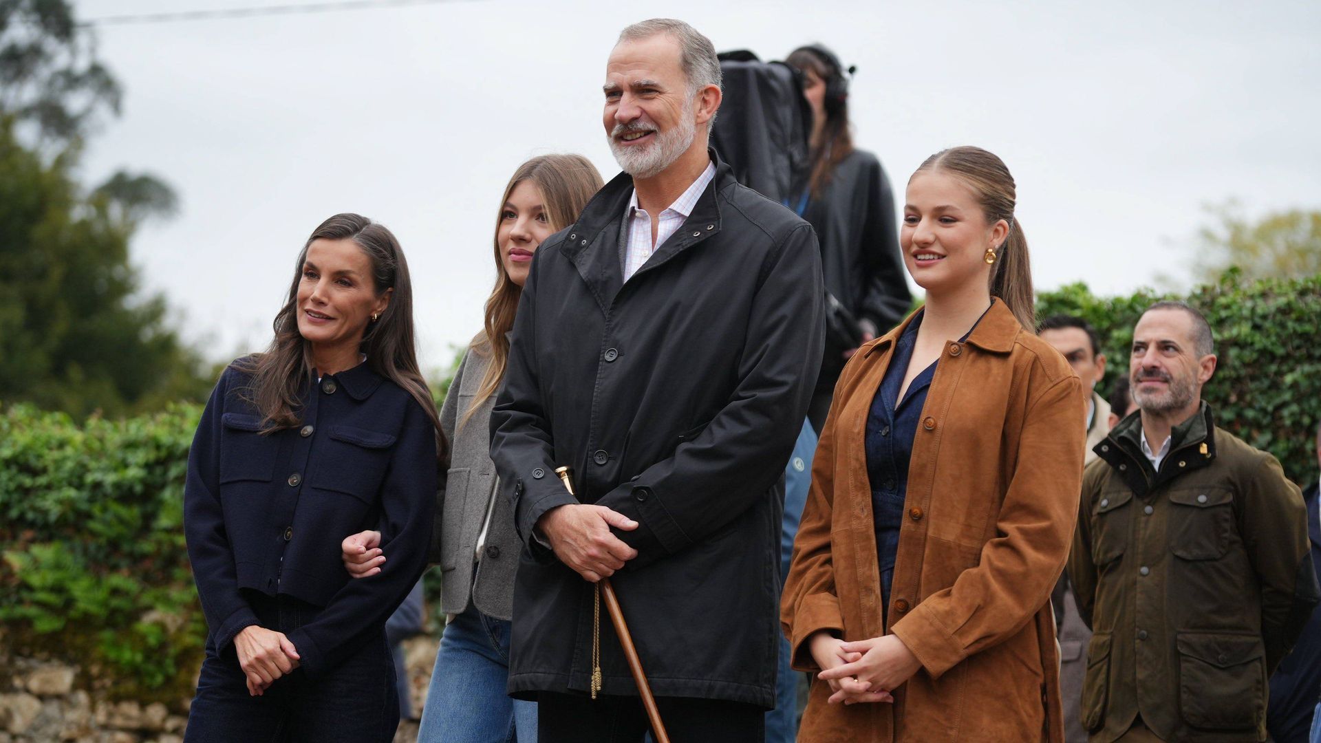 Los reyes y sus hijas, en Valdesoto