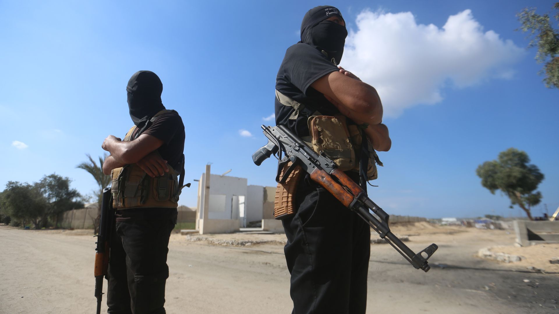 Militantes palestinos de las Brigadas Ezzedine al-Qassam, el ala militar de Hamás, en una imagen de archivo