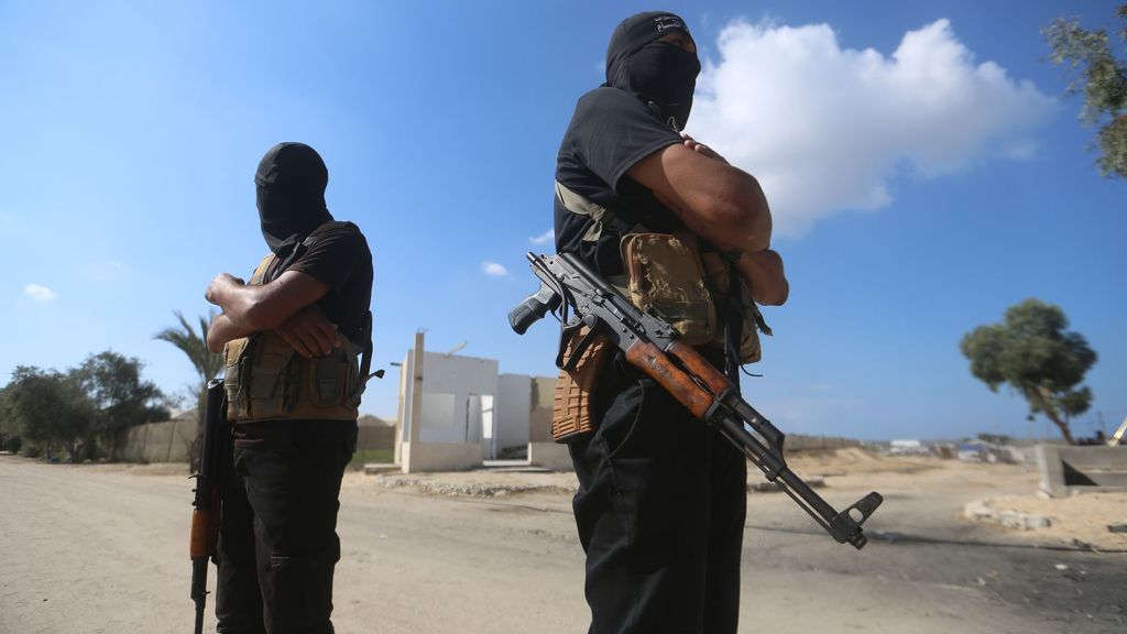 Militantes palestinos de las Brigadas Ezzedine al-Qassam, el ala militar de Hamás, en una imagen de archivo