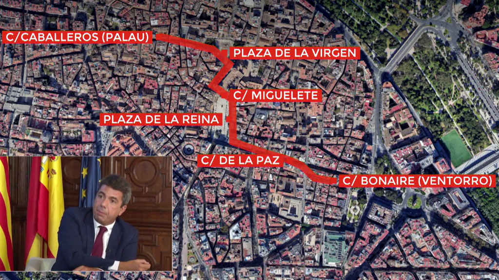 El recorrido de Carlos Mazón y los 37 minutos en que no hubo ni rastro del presidente de la Generalitat Valenciana el día de la DANA