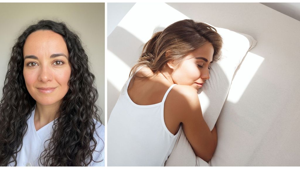 La farmacéutica Gema Palacios y una mujer durmiendo