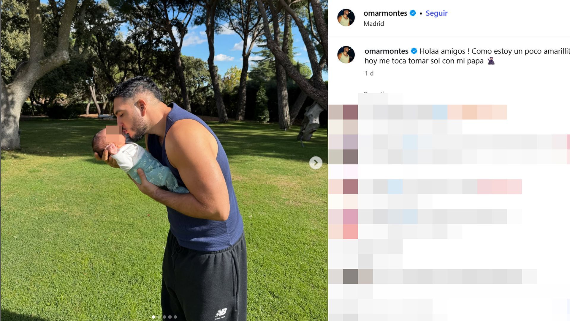 Omar Montes, con su hijo Ismael