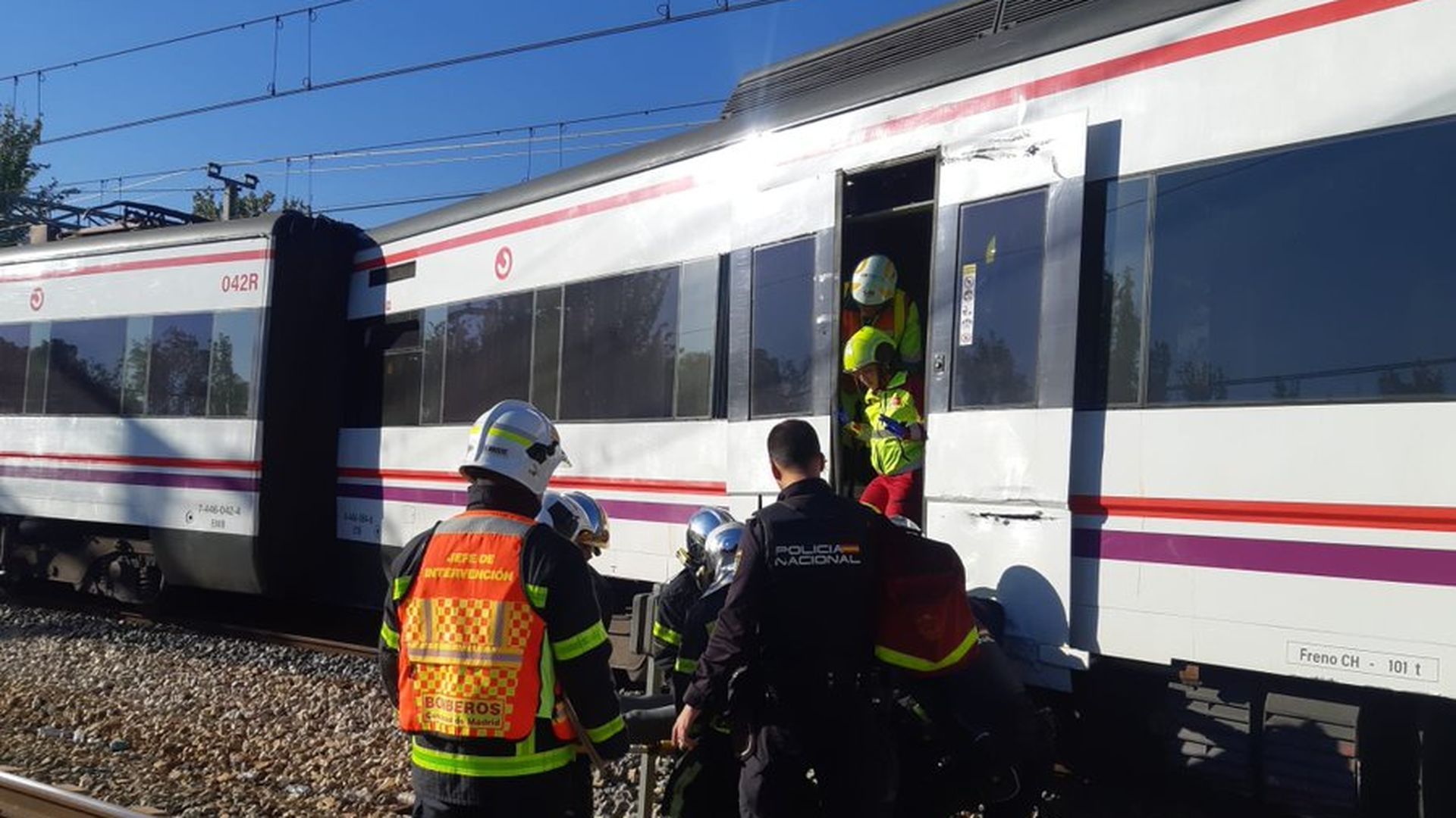 Seis heridos leves tras descarrilar un tren de Cercanías en San Fernando de Henares, en Madrid