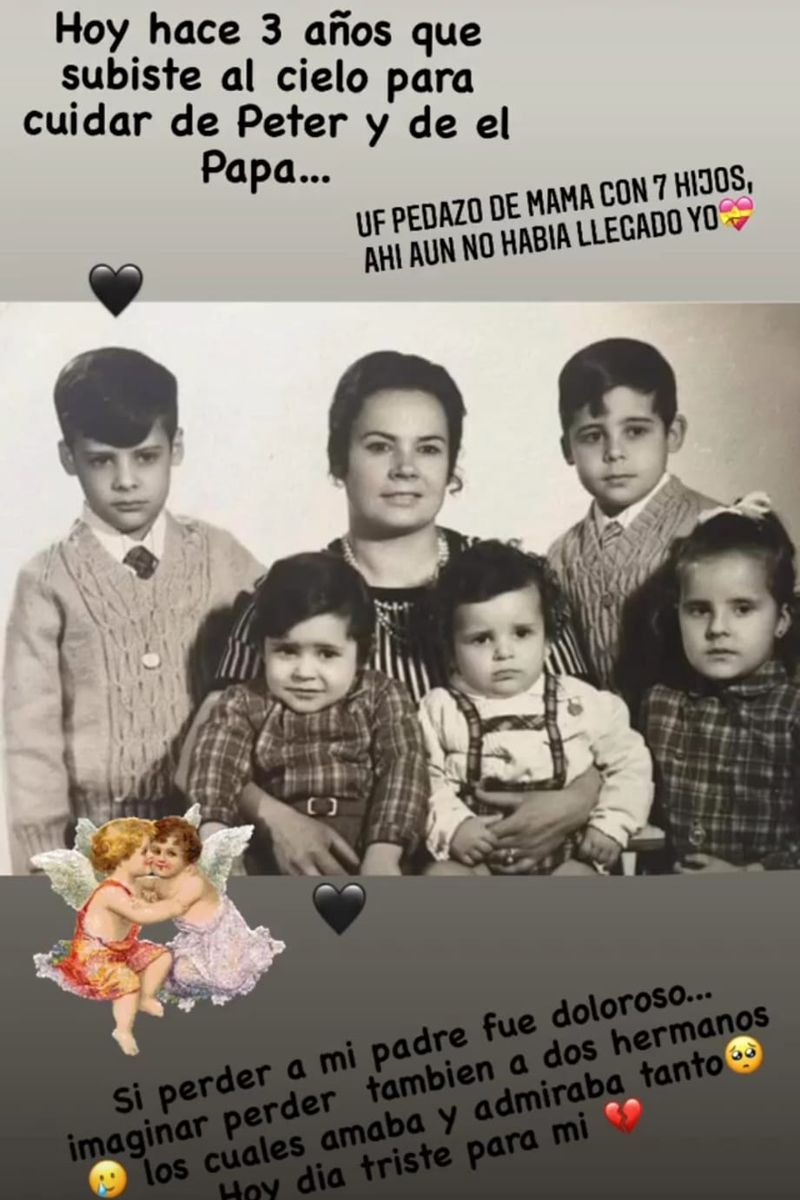 Sonia Monroy se acuerda de su madre, Virtudes, en una imagen de sus redes sociales