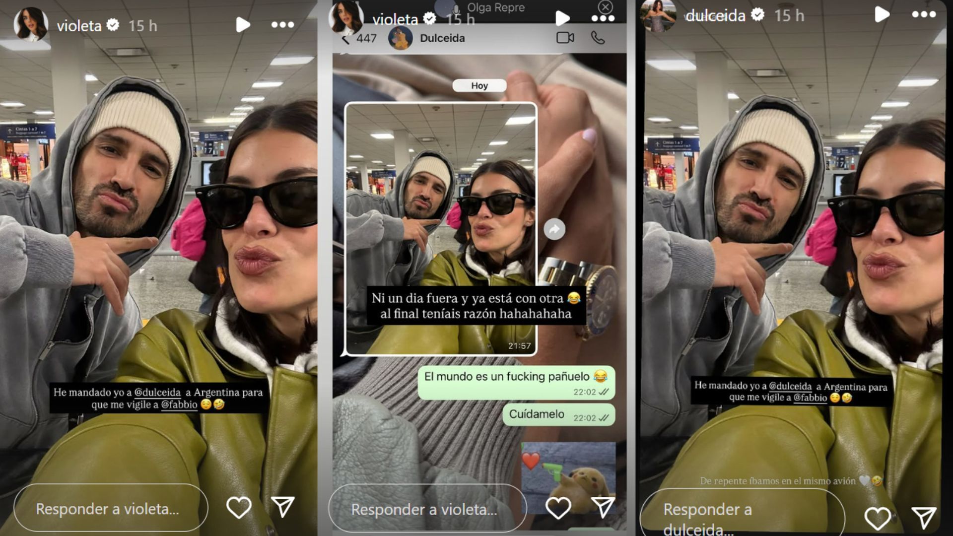 Dulceida le envía a Violeta una foto con Fabio