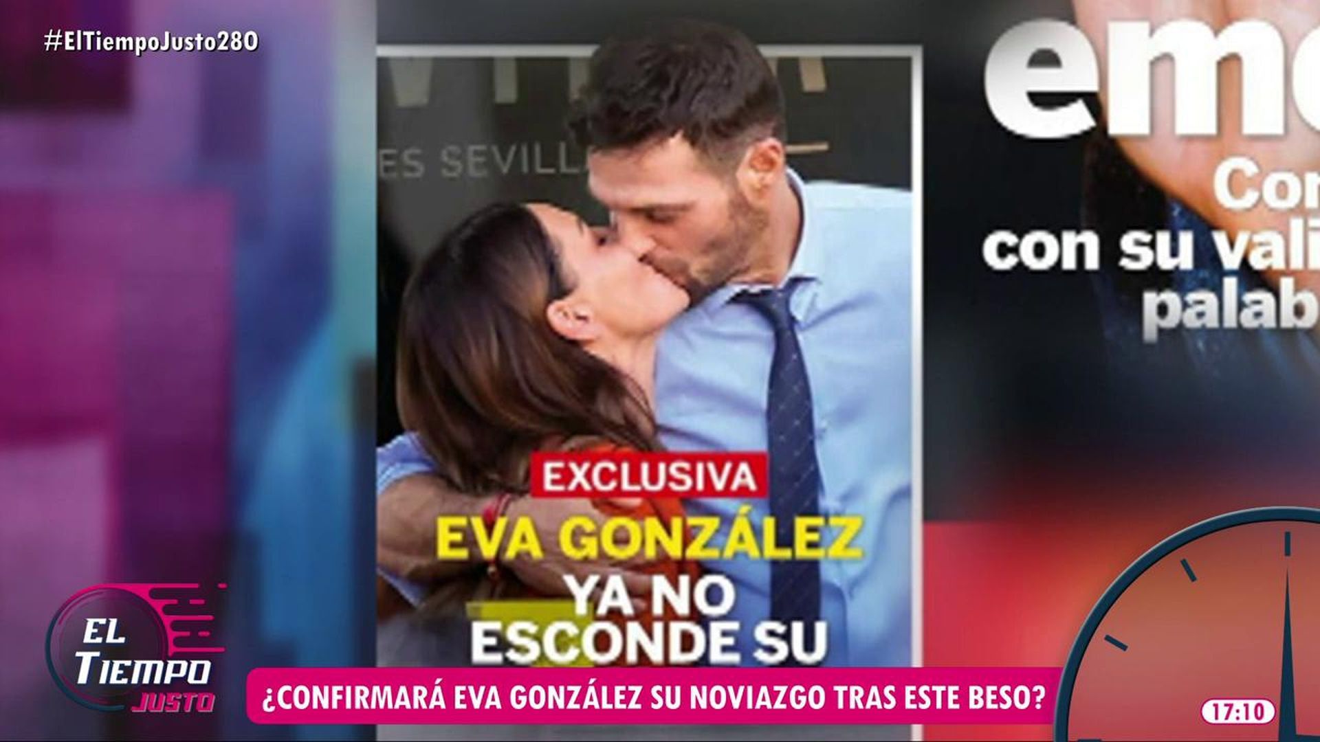 Eva González y su nuevo novio besándose en la portada de Lecturas
